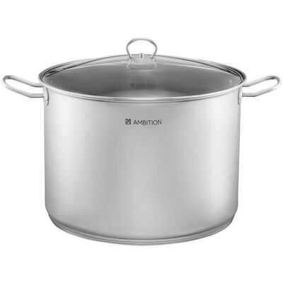 Garnek wysoki ze stali nierdzewnej z pokrywką Acero 38 cm 30 l AMBITION Garnek wysoki ze stali nierdzewnej z pokrywką Acero 38 cm 30 l AMBITION