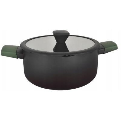 Ambition GARNEK Z POKRYWKĄ NON-STICK CZARNY ZIELONE UCHWYTY 20 CM 2,5 L Ambition GARNEK Z POKRYWKĄ NON-STICK CZARNY ZIELONE UCHWYTY 20 CM 2,5 L