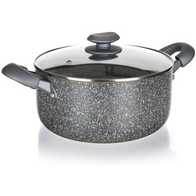 Banquet Garnek ze szklaną pokrywką Granite 24x11 cm 5 l Banquet Garnek ze szklaną pokrywką Granite 24x11 cm 5 l