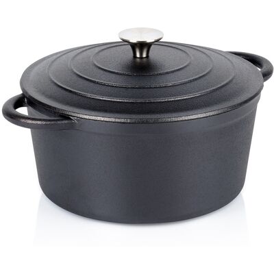 Artemis Garnek Żeliwny z Pokrywką Kociołek Brytfanka Brytfanna Okrągła 24 cm 3,9L Artemis Garnek Żeliwny z Pokrywką Kociołek Brytfanka Brytfanna Okrągła 24 cm 3,9L