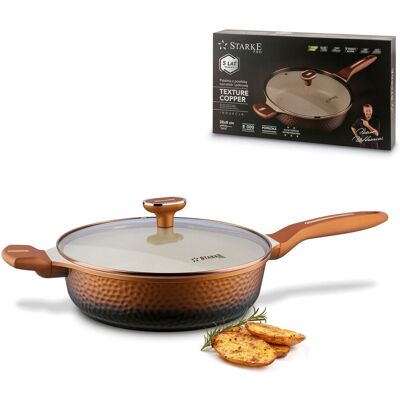 Tadar Głęboka Patelnia Indukcja 28cm Patelnia Z Dwoma Uchwytami Texture Copper Starke Pro Tadar Głęboka Patelnia Indukcja 28cm Patelnia Z Dwoma Uchwytami Texture Copper Starke Pro