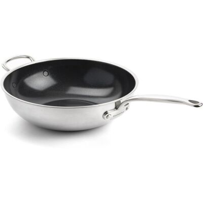 Wok z 3-warstwowej stali nierdzewnej Green Pan Premiere - 30cm - Srebrny Wok z 3-warstwowej stali nierdzewnej Green Pan Premiere - 30cm - Srebrny