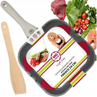 Mg Home Patelnia Grillowa 24cm Non-Stick + Szpatułka Mg Home Patelnia Grillowa 24cm Non-Stick + Szpatułka