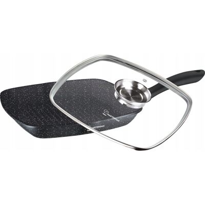 MASTERPAN Patelnia Aluminium Grilowa 28cm Pokrywką MASTERPAN Patelnia Aluminium Grilowa 28cm Pokrywką