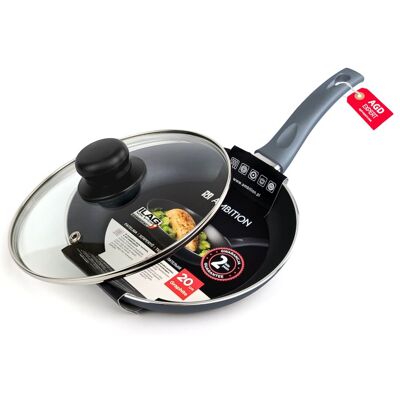 Dajar Patelnia Ambition Graphite Powłoka Ilag Basic Indukcja 20cm + Pokrywka Dajar Patelnia Ambition Graphite Powłoka Ilag Basic Indukcja 20cm + Pokrywka