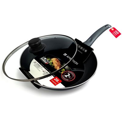 Dajar Patelnia Ambition Graphite Powłoka Ilag Basic Indukcja 28cm + Pokrywka Dajar Patelnia Ambition Graphite Powłoka Ilag Basic Indukcja 28cm + Pokrywka