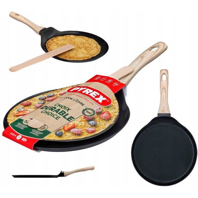 Patelnia Do Naleśników Pyrex + Szpatułka Cook&care; 26 Cm Indukcja Gaz Patelnia Do Naleśników Pyrex + Szpatułka Cook&care; 26 Cm Indukcja Gaz