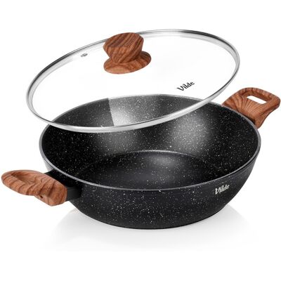 Artemis Patelnia Granitowa do Smażenia Duszenia Głęboka z Pokrywką 28 cm 3,5L Artemis Patelnia Granitowa do Smażenia Duszenia Głęboka z Pokrywką 28 cm 3,5L