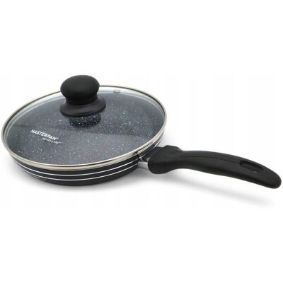 MASTERPAN Patelnia Granitowa Pokrywka 24cm Plaster Miodu Indukcja Gaz 2,0l Wysoka 5,8 MASTERPAN Patelnia Granitowa Pokrywka 24cm Plaster Miodu Indukcja Gaz 2,0l Wysoka 5,8