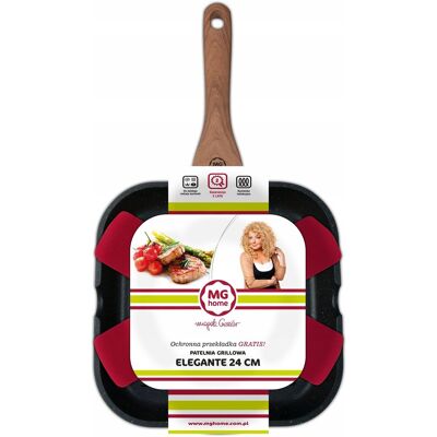 Patelnia Grillowa Mg Home Elegante Czarna 24cm Patelnia Grillowa Mg Home Elegante Czarna 24cm