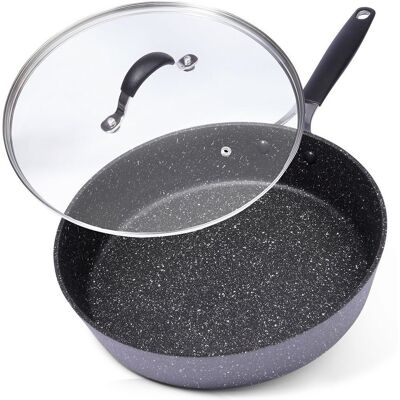 Artemis Patelnia Orion Stoner Granitowa Marmurowa Kamienna Głęboka z Pokrywką 28 cm Artemis Patelnia Orion Stoner Granitowa Marmurowa Kamienna Głęboka z Pokrywką 28 cm