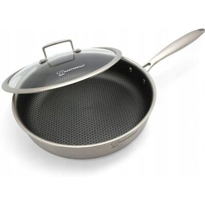 Patelnia Stalowa Masterpan Z Pokrywką 26 Cm - Premium Jakość Indukcja Patelnia Stalowa Masterpan Z Pokrywką 26 Cm - Premium Jakość Indukcja