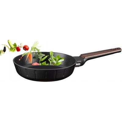 Banquet Patelnia tradycyjna do smażenia TOSCANA 20 cm czarna ALUMINIOWA brąz rączka Banquet Patelnia tradycyjna do smażenia TOSCANA 20 cm czarna ALUMINIOWA brąz rączka