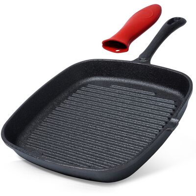 Artemis Patelnia Żeliwna Grillowa Kwadratowa do Grillowania Mięsa Ryby Warzyw 24 cm Artemis Patelnia Żeliwna Grillowa Kwadratowa do Grillowania Mięsa Ryby Warzyw 24 cm