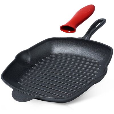 Artemis Patelnia Żeliwna Grillowa Kwadratowa do Grillowania Mięsa Ryby Warzyw 28 cm Artemis Patelnia Żeliwna Grillowa Kwadratowa do Grillowania Mięsa Ryby Warzyw 28 cm