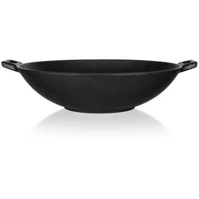 Banquet PATELNIA ŻELIWNA WOK Garnek duża ciężka 36,5 cm z żeliwa kociołek czarna Banquet PATELNIA ŻELIWNA WOK Garnek duża ciężka 36,5 cm z żeliwa kociołek czarna