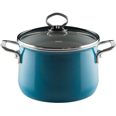 Riess - Fleischtopf m.Glasd. 24cm,6.5L - Niebieski - Zestaw naczyń Riess - Fleischtopf m.Glasd. 24cm,6.5L - Niebieski - Zestaw naczyń