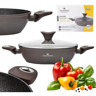 Rondel 2,6 L Głęboki Z Pokrywką Na Indukcję Gaz Valdinox Explore 26 Cm Rondel 2,6 L Głęboki Z Pokrywką Na Indukcję Gaz Valdinox Explore 26 Cm