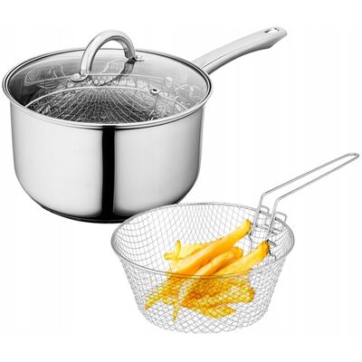 Rondel garnek do frytek pączków z sitkiem Altom Design Fabio 4,5 l 22 cm Rondel garnek do frytek pączków z sitkiem Altom Design Fabio 4,5 l 22 cm
