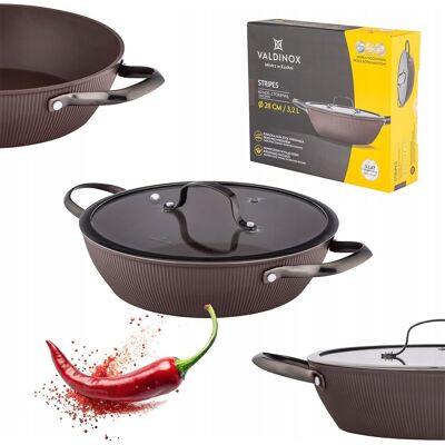 Altom Rondel z pokrywą szklaną Valdinox Stripes 28 cm 3,2 l Altom Rondel z pokrywą szklaną Valdinox Stripes 28 cm 3,2 l