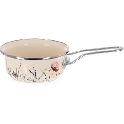 Artemis Rondelek Emaliowany Rondel Garnek z Długim Uchwytem Tradycyjny 14 cm 650 ml Artemis Rondelek Emaliowany Rondel Garnek z Długim Uchwytem Tradycyjny 14 cm 650 ml