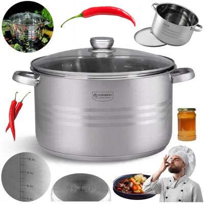 Edenberg Solidny Duży Garnek Ze Stali Nierdzewnej Z Pokrywą 36cm 20.3l Indukcja Gaz Edenberg Solidny Duży Garnek Ze Stali Nierdzewnej Z Pokrywą 36cm 20.3l Indukcja Gaz