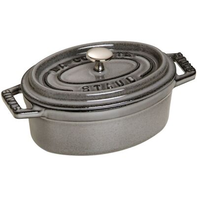 Staub, Mini Garnek Żeliwny Owalny 250 Ml, Grafitowy Staub, Mini Garnek Żeliwny Owalny 250 Ml, Grafitowy