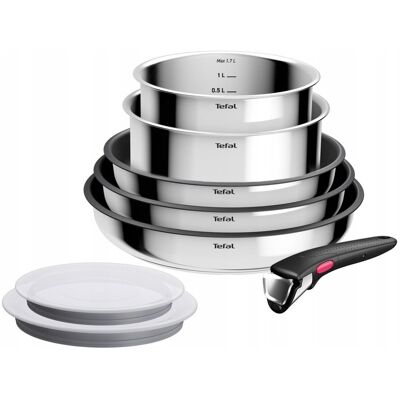 Tefal Ingenio Cook Eat Zestaw Garnków I Patelni 8 Elementów, Odpinany Uchwyt Tefal Ingenio Cook Eat Zestaw Garnków I Patelni 8 Elementów, Odpinany Uchwyt