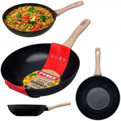 Wok Patelnia Nieprzywierająca Pyrex Ceramiczna Cook&care; 28 Cm Indukcja Gaz Wok Patelnia Nieprzywierająca Pyrex Ceramiczna Cook&care; 28 Cm Indukcja Gaz