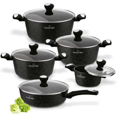 Tadar Zestaw Garnków Indukcja 4 Garnki Marmurkowe + Patelnia Non-Stick Pokrywki Strappo Marble Starke Pro Tadar Zestaw Garnków Indukcja 4 Garnki Marmurkowe + Patelnia Non-Stick Pokrywki Strappo Marble Starke Pro