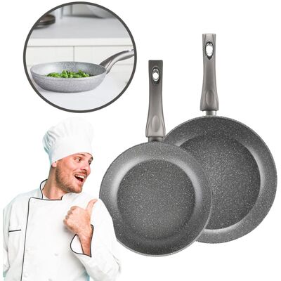 Zestaw Patelni Solidna Powłoka Valdinox Rock 24/28 Cm Indukcja I Gaz Zestaw Patelni Solidna Powłoka Valdinox Rock 24/28 Cm Indukcja I Gaz