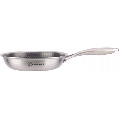 MASTERPAN Duża Patelnia Plaster Miodu 28cm Patelnia Tradycyjna Stal Nierdzewna Mocna MASTERPAN Duża Patelnia Plaster Miodu 28cm Patelnia Tradycyjna Stal Nierdzewna Mocna