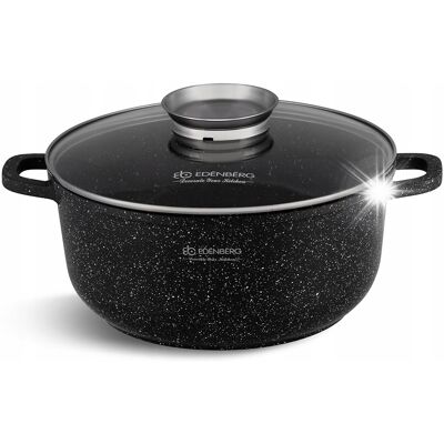Edenberg Garnek 28cm 6,8l Tradycyjny Kamienny Z Pokrywką Indukcja Gaz Edenberg Garnek 28cm 6,8l Tradycyjny Kamienny Z Pokrywką Indukcja Gaz