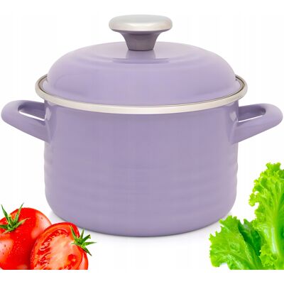Garnek Kuchenny Emaliowany 4l 20cm Metalac Fioletowy Z Pokrywą Indukcja Gaz Garnek Kuchenny Emaliowany 4l 20cm Metalac Fioletowy Z Pokrywą Indukcja Gaz