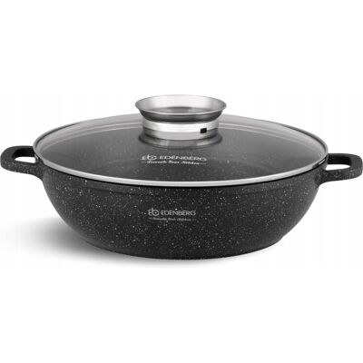 Edenberg Garnek Patelnia Marmur Garnek Do Zapiekania Szeroki Płytki Garnek 32cm 5.5l Edenberg Garnek Patelnia Marmur Garnek Do Zapiekania Szeroki Płytki Garnek 32cm 5.5l