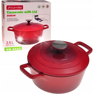 Kamille Garnek Tradycyjny Aluminiowy 20cm Z Pokrywką Gaz Indukcja Piekarnika Kamille Garnek Tradycyjny Aluminiowy 20cm Z Pokrywką Gaz Indukcja Piekarnika
