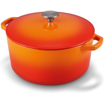 BRABANTIA Garnek Żeliwny 26 Cm Orange Q-Time 102604 BRABANTIA Garnek Żeliwny 26 Cm Orange Q-Time 102604