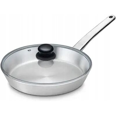 Gerlach Patelnia Całostalowa Prestige Indukcja Gaz + Szklana Pokrywa 24cm Gerlach Patelnia Całostalowa Prestige Indukcja Gaz + Szklana Pokrywa 24cm