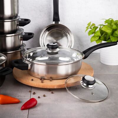 Głęboka Patelnia Z Pokrywką Emilio 24 Cm Na Indukcję Gaz Altom Design 2,8 L Głęboka Patelnia Z Pokrywką Emilio 24 Cm Na Indukcję Gaz Altom Design 2,8 L