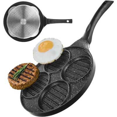 Patelnia grillowa z powłoką granitową PFLUON GRANIT - 26,5cm - Do burgerów i jajek Patelnia grillowa z powłoką granitową PFLUON GRANIT - 26,5cm - Do burgerów i jajek