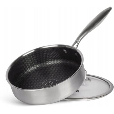 Edenberg Patelnia Głęboka Z Pokrywką Nieprzywierająca Stalowa 24cm Indukcja Gaz Edenberg Patelnia Głęboka Z Pokrywką Nieprzywierająca Stalowa 24cm Indukcja Gaz