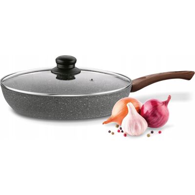 Patelnia Granitowa Indukcja Gaz Pokrywka Marmurkowa Konighoffer Venga 30 Cm Patelnia Granitowa Indukcja Gaz Pokrywka Marmurkowa Konighoffer Venga 30 Cm