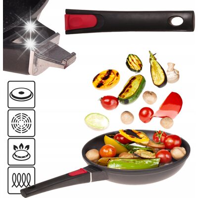 Kamille Patelnia Marmurowa 28cm Solidna Gruba Odpinana Rączka Gaz Indukcja Kamille Patelnia Marmurowa 28cm Solidna Gruba Odpinana Rączka Gaz Indukcja
