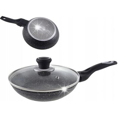Patelnia Marmurowa Z Pokrywką 28cm Na Gaz Indukcja Nieprzywierająca Tiross Patelnia Marmurowa Z Pokrywką 28cm Na Gaz Indukcja Nieprzywierająca Tiross