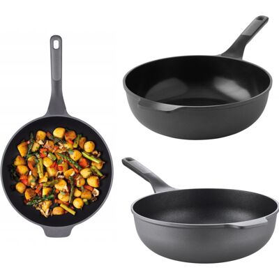 Patelnia Wok Z Powłoką Ceramiczną 30 Cm, 5 L Na Indukcję Stone+ Berghoff Patelnia Wok Z Powłoką Ceramiczną 30 Cm, 5 L Na Indukcję Stone+ Berghoff