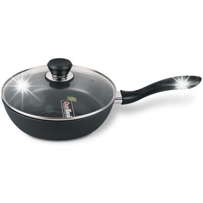 Patelnia Z Pokrywką Indukcja Gaz 20cm Czarna Maestro Mr-1205-20 Patelnia Z Pokrywką Indukcja Gaz 20cm Czarna Maestro Mr-1205-20