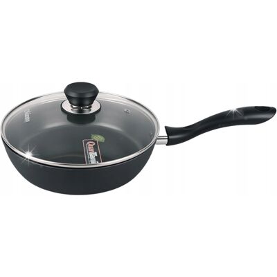 Patelnia Z Pokrywką Indukcja Gaz 24cm Czarna Maestro Mr-1205-24 Patelnia Z Pokrywką Indukcja Gaz 24cm Czarna Maestro Mr-1205-24