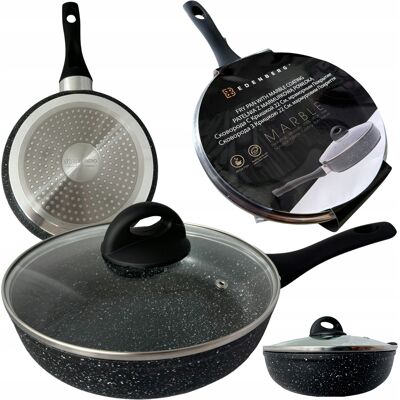 Edenberg Patelnia Z Przykrywką 22cm Patelnia Z Pokrywką Marmurowa Indukcja Zmywarka Edenberg Patelnia Z Przykrywką 22cm Patelnia Z Pokrywką Marmurowa Indukcja Zmywarka