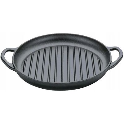 Żeliwna Patelnia Grillowa Do Serwowania Kuchenprofi Śred. 30 Cm Czarna Żeliwna Patelnia Grillowa Do Serwowania Kuchenprofi Śred. 30 Cm Czarna