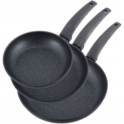Zestaw Komplet 3 Patelni 20/24/28 Cm Patelnia Na Gaz Indukcja Kamille Zestaw Komplet 3 Patelni 20/24/28 Cm Patelnia Na Gaz Indukcja Kamille